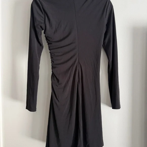 Zara Black Ruched Long Sleeve Dress - Picture 6 of 6